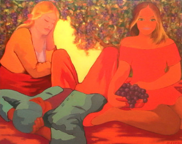 Peinture intitulée "le-repos-des-vendan…" par Jjchambry, Œuvre d'art originale