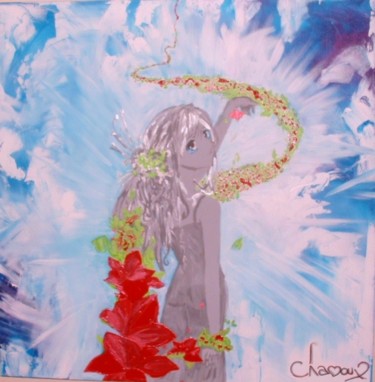 Malerei mit dem Titel "Fée" von Thierry Chamoux, Original-Kunstwerk, Acryl