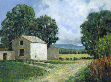 Pittura intitolato "Vieilles granges" da C H A M P, Opera d'arte originale, Acrilico