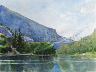 Peinture intitulée "Matin sur le lac" par C H A M P, Œuvre d'art originale