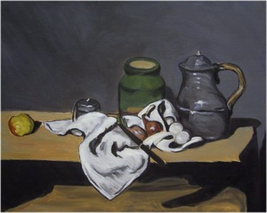 Peinture intitulée "Nature morte à la b…" par Michel Champion, Œuvre d'art originale