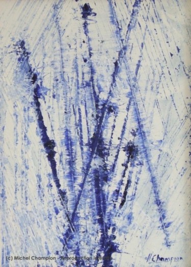 Peinture intitulée "Blue vibrations" par Michel Champion, Œuvre d'art originale