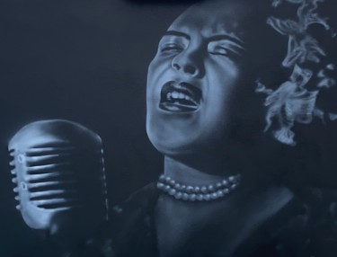"Billie Holiday" başlıklı Tablo Johan De Champs tarafından, Orijinal sanat, Hava fırçası