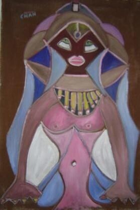 Painting titled "NOIRE SEDUCTION" by Chan Mengal, Original Artwork