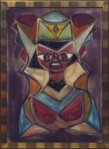 Peinture intitulée "La commandante du l…" par Chan Mengal, Œuvre d'art originale, Huile Monté sur artwork_cat.
