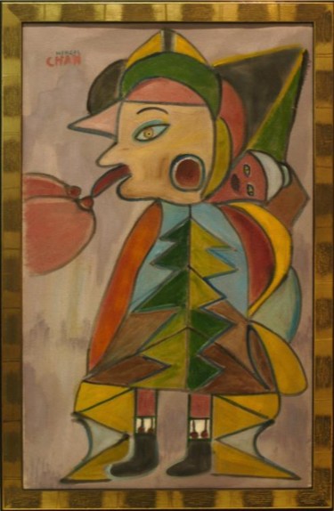 Peinture intitulée "Le montagnard" par Chan Mengal, Œuvre d'art originale, Huile Monté sur artwork_cat.