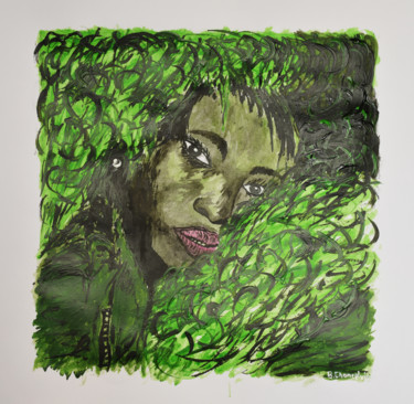 Peinture intitulée "Diamant Vert" par B.Chancelvie, Œuvre d'art originale, Acrylique
