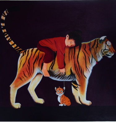 Painting titled "suffer .jpg" by Chandan Singh, Original Artwork, Acrylic