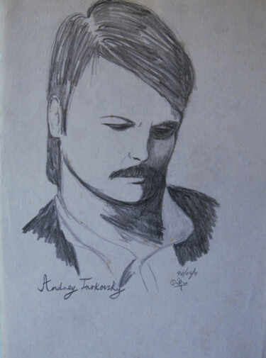 Painting titled "Andrei Tharkosky" by Chandana Hewapathirana, Original Artwork, Pencil