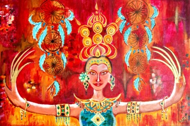 Painting titled "The Dance" by Chandrika Chakrabarty, Original Artwork, Acrylic