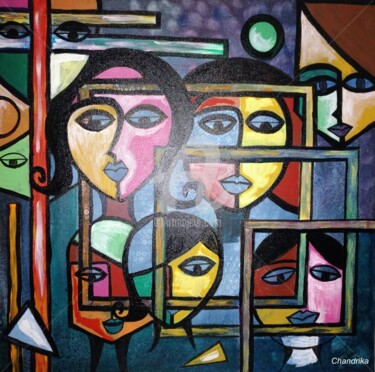 Painting titled "The Frame" by Chandrika Chakrabarty, Original Artwork, Acrylic
