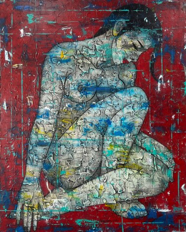 Картина под названием "Poésie d’été" - Changzheng Zhu, Подлинное произведение искусства, Акрил Установлен на Деревянная рама…