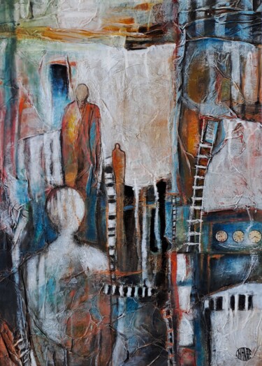 Картина под названием "Existences" - Channe, Подлинное произведение искусства, Акрил Установлен на Другая жесткая панель
