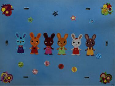 Коллажи под названием "Les copains lapins" - Chantal Bonnet, Подлинное произведение искусства, Коллажи Установлен на Другая…