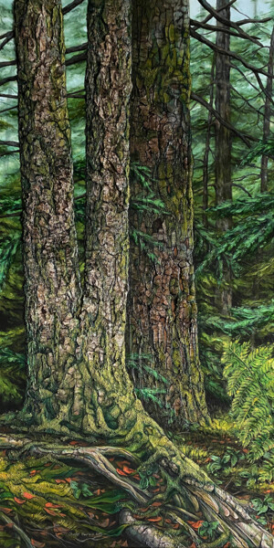 L'île Painting titled "L'île" by Chantal Bourque, Original Art, Acrylic