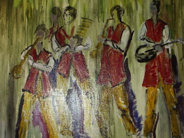 Painting titled "Musiciens" by Chantal De Lagenest, Original Artwork