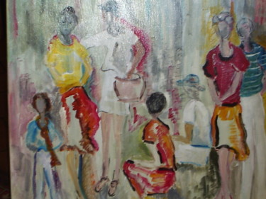 Painting titled "jeunes filles à la…" by Chantal De Lagenest, Original Artwork