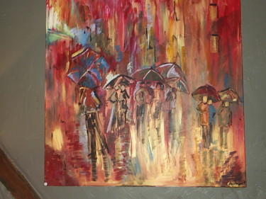 Painting titled "la pluie 2" by Chantal De Lagenest, Original Artwork