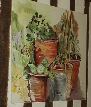 Painting titled "poteries de provence" by Chantal De Lagenest, Original Artwork