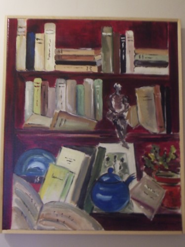 Painting titled "bibliothèque" by Chantal De Lagenest, Original Artwork