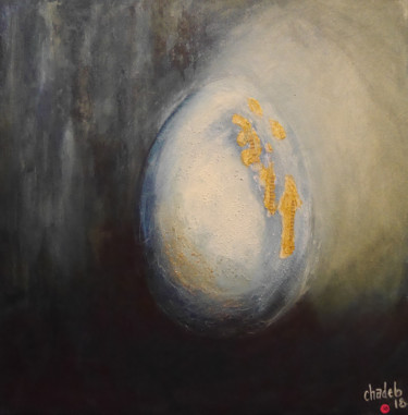 Painting titled "Oeuf 2" by Chantal Debeunne (Chadeb), Original Artwork, Acrylic