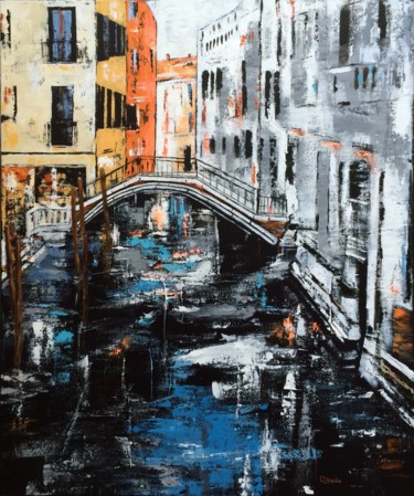 Painting titled "Venise 1" by Chantal Derrien, Original Artwork, Acrylic