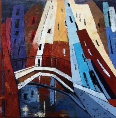 Pittura intitolato "Pont de Venise" da Chantal Derrien, Opera d'arte originale, Acrilico
