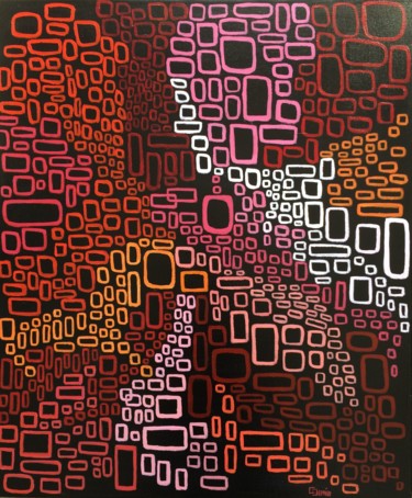 Peinture intitulée "Carré rose" par Chantal Derrien, Œuvre d'art originale, Acrylique