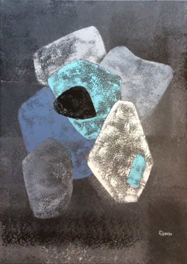Painting titled "Point noir" by Chantal Derrien, Original Artwork, Acrylic