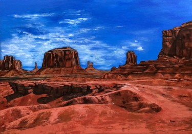 Painting titled "Monument Valley" by Chantal Derrien, Original Artwork, Acrylic