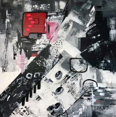 Malerei mit dem Titel "En noir et blanc" von Chantal Derrien, Original-Kunstwerk, Acryl