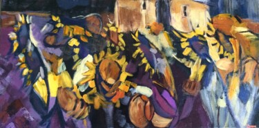 Pintura intitulada "Tournesols" por Chantal Derrien, Obras de arte originais, Acrílico