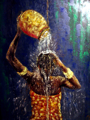 Картина под названием "LA TOILETTE" - Chantal Eymes, Подлинное произведение искусства, Масло Установлен на Деревянная рама д…