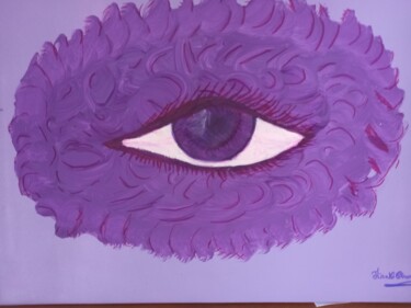 Painting titled "oeil de la verite" by Serge Fiorato, Original Artwork, Acrylic Mounted on Wood Stretcher frame