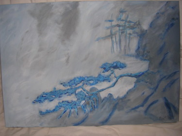 Pintura titulada "tableau-bleu.jpg" por Serge Fiorato, Obra de arte original