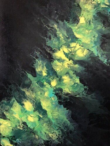 Картина под названием "Sortir de l’obscuri…" - Chantal Gosselin, Подлинное произведение искусства, Акрил Установлен на Дерев…