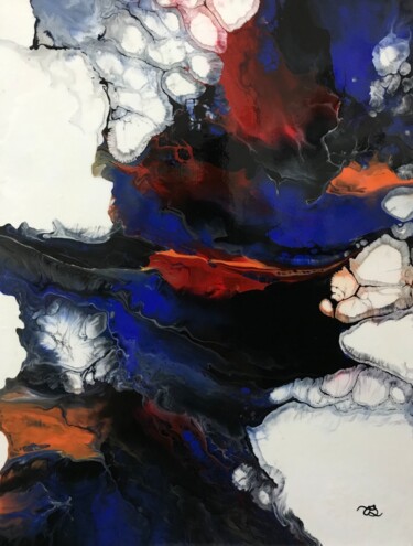 Painting titled "Tornade" by Chantal Gosselin, Original Artwork, Acrylic Mounted on Wood Stretcher frame