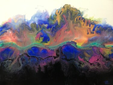 Painting titled "Émotions" by Chantal Gosselin, Original Artwork, Acrylic Mounted on Wood Stretcher frame