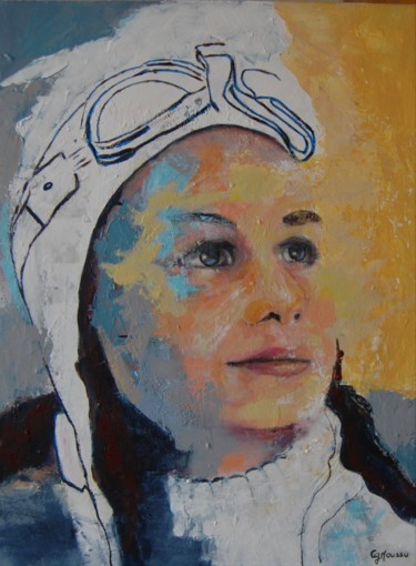 Painting titled "Portrait " Janette"" by Chantal Gm, Original Artwork, Acrylic