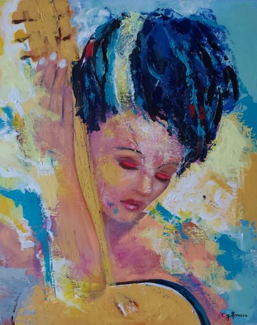 Painting titled ""Saveurs jazz"" by Chantal Gm, Original Artwork, Acrylic