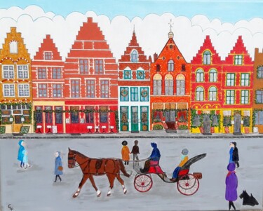 Painting titled "BRUGES" by Chantal Le Pape, Original Artwork, Acrylic