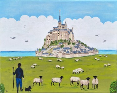 Painting titled "Le Mont St Michel" by Chantal Le Pape, Original Artwork, Acrylic