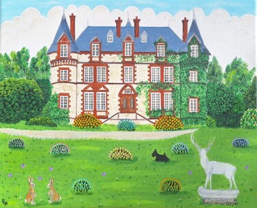 Painting titled "Château de Buffalo" by Chantal Le Pape, Original Artwork, Acrylic