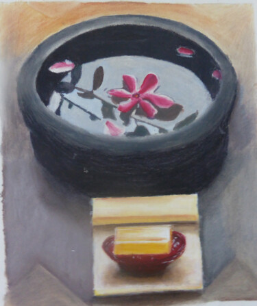 Dessin intitulée "Bain d'Orient" par Chantal Macé, Œuvre d'art originale, Pastel Monté sur Métal