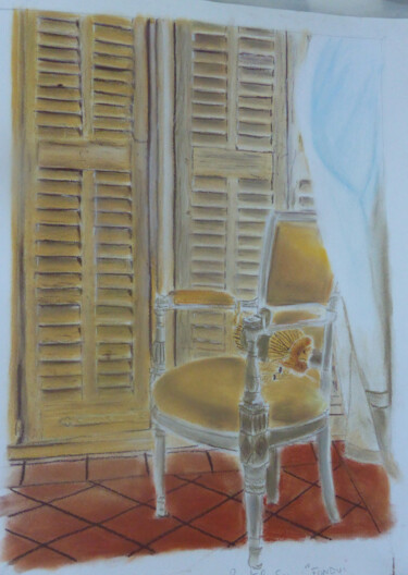 Drawing titled "Souffle d'été" by Chantal Macé, Original Artwork, Pastel Mounted on Other rigid panel