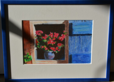 Drawing titled "Un jour chez mamie" by Chantal Macé, Original Artwork, Pastel Mounted on Other rigid panel