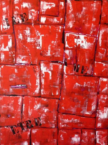 Peinture intitulée "Série rouge" par Chantal Malet, Œuvre d'art originale, Acrylique Monté sur Châssis en bois
