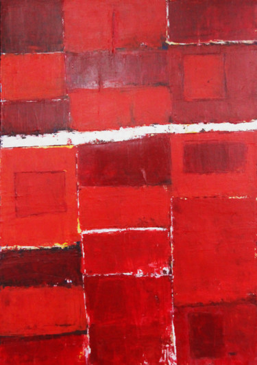 Painting titled "Rouge" by Chantal Malet, Original Artwork, Acrylic