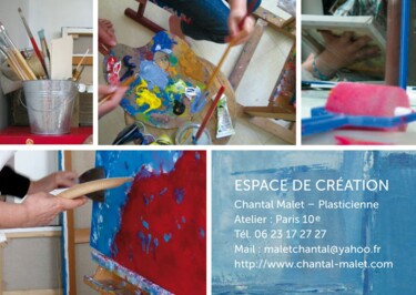 Peinture intitulée "Espace de création" par Chantal Malet, Œuvre d'art originale, Autre