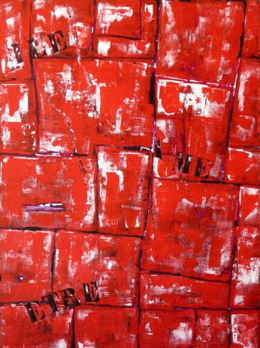 Painting titled "Série Rouge" by Chantal Malet, Original Artwork, Acrylic